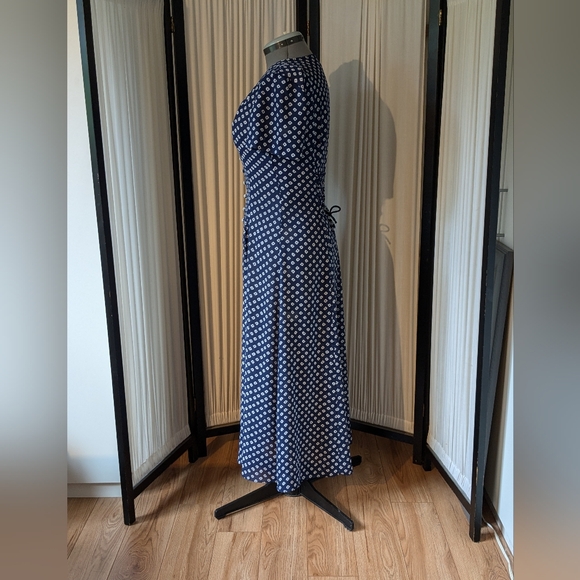 Vintage 80's blue, white dress - Picture 3 of 8